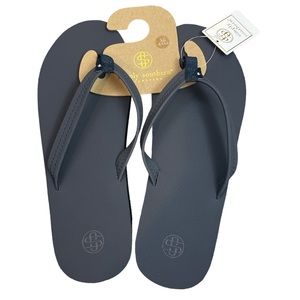 Leather Simply Southern Flip Flop Asphalt Wedge